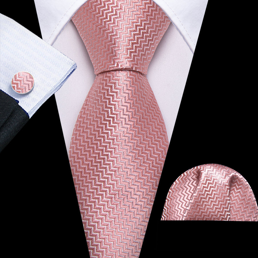 Pink Ornament XL Silk Tie Set - GentCrest