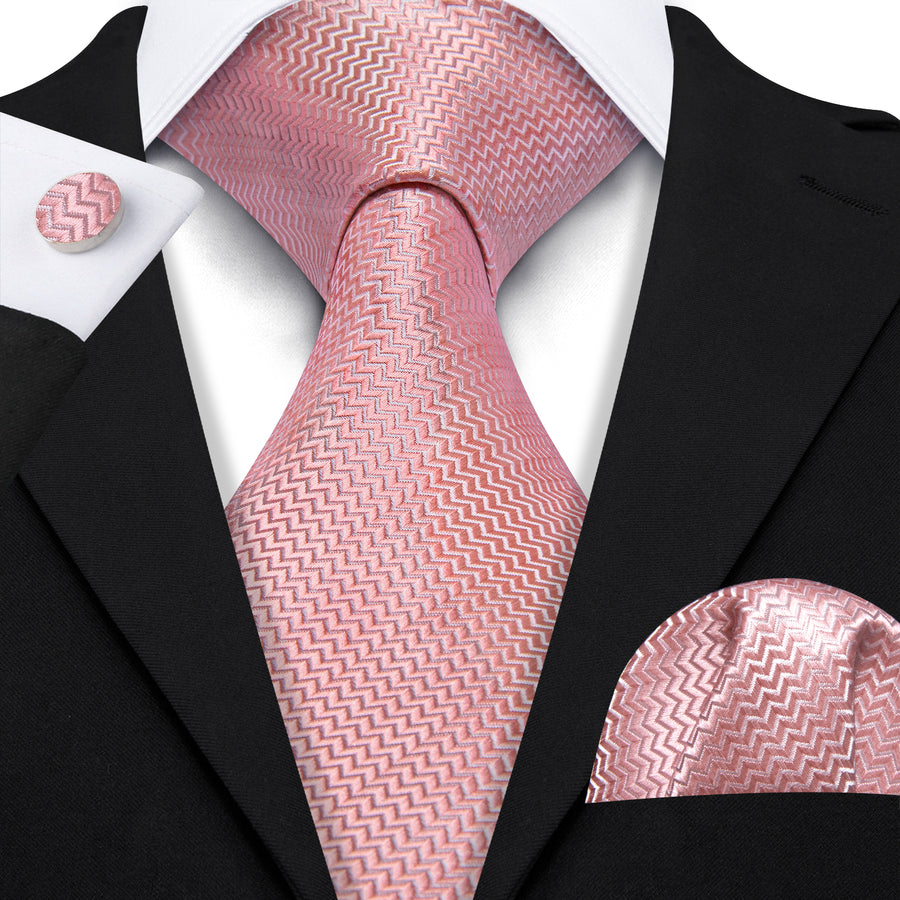 Pink Ornament XL Silk Tie Set - GentCrest - View 5