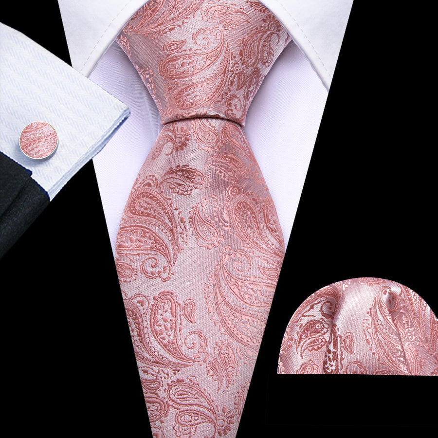 Coral Paisley XL Silk Tie Set - GentCrest