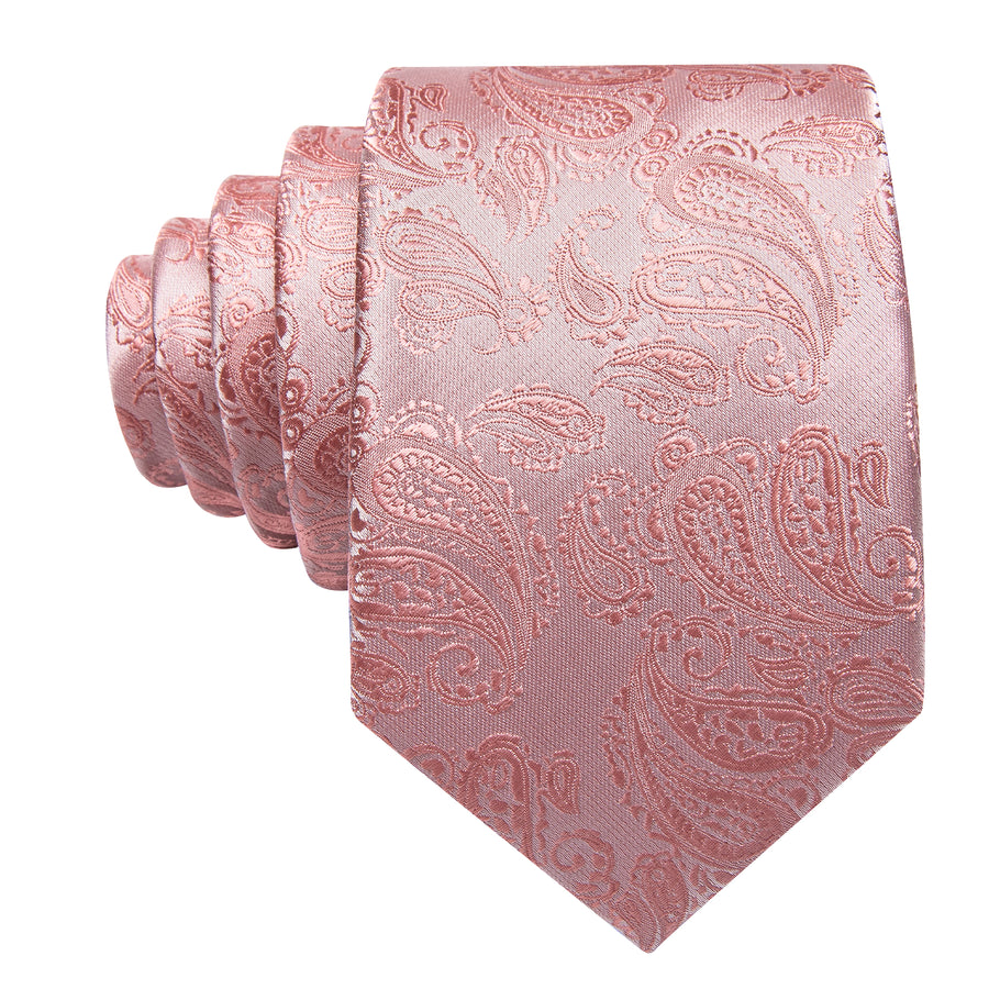 Coral Paisley XL Silk Tie Set - GentCrest - View 3