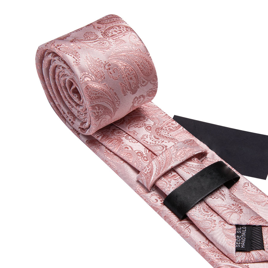 Coral Paisley XL Silk Tie Set - GentCrest - View 5