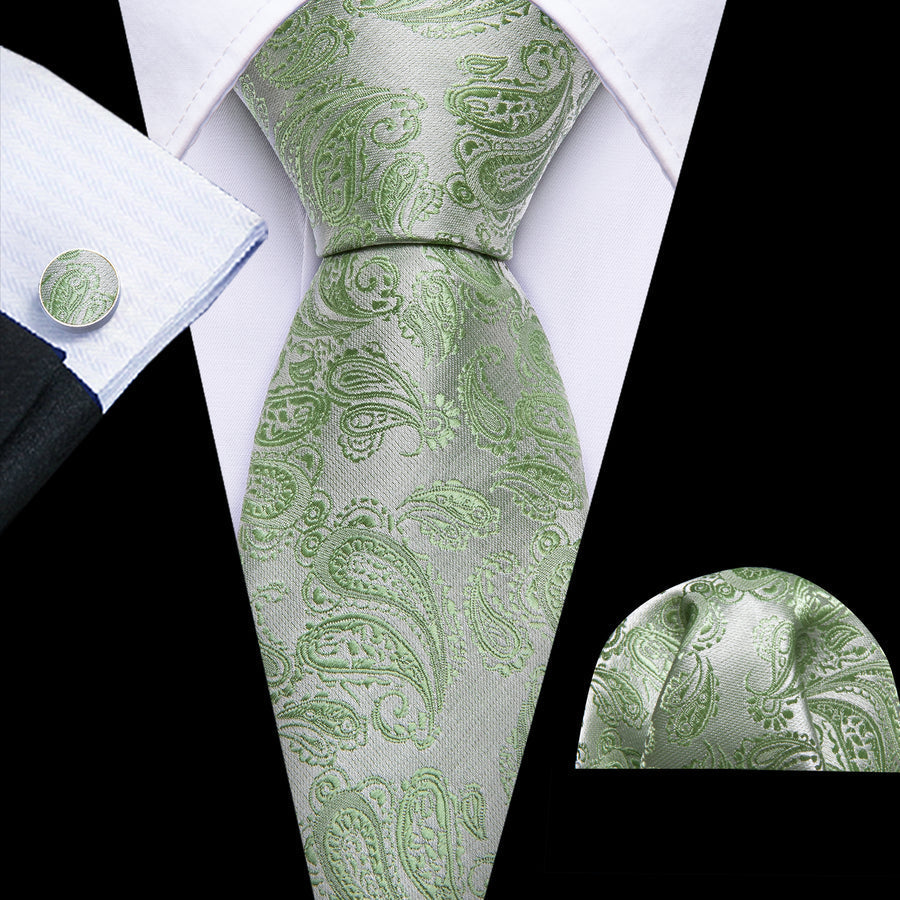 GentCrest Green Paisley Tie Sets - Image 1