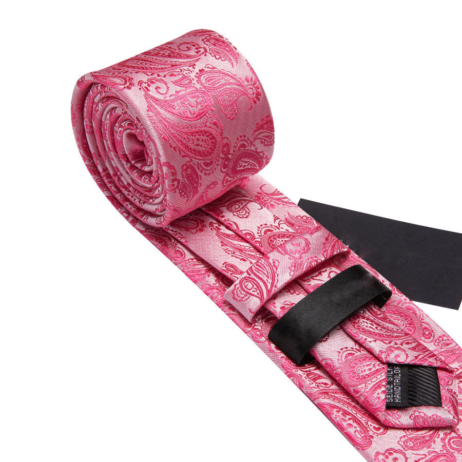 Rose and Red Paisley XL Silk Tie Set - GentCrest - View 5