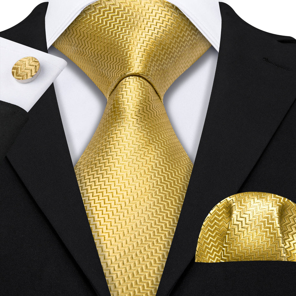 Golden Blocks Silk Tie Set - GentCrest - View 5
