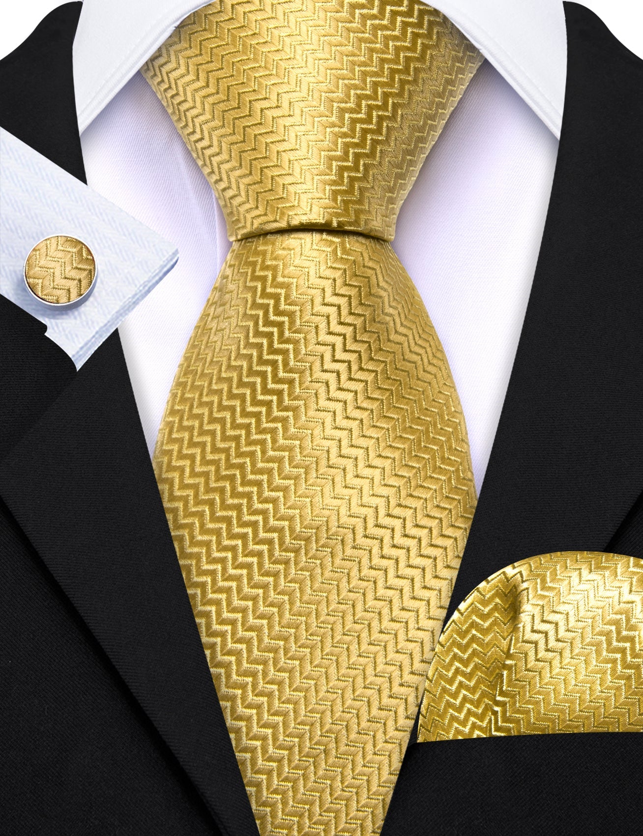 GentCrest Red Textured Tie Hanky Cufflinks Set - Image 5