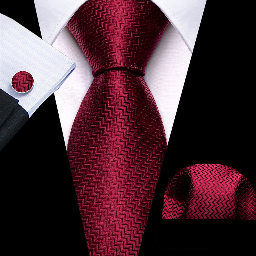 Red Ornament XL Silk Tie Set - GentCrest
