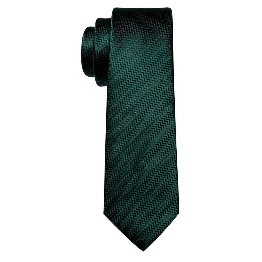 Dark Green Silk XL Silk Tie Set - GentCrest - View 4
