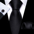 Pure Black Ornament XL Silk Tie Set - GentCrest
