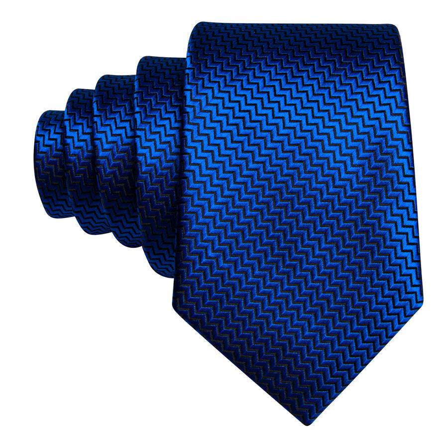 Pure Blue Ornament XL Silk Tie Set - GentCrest - View 3