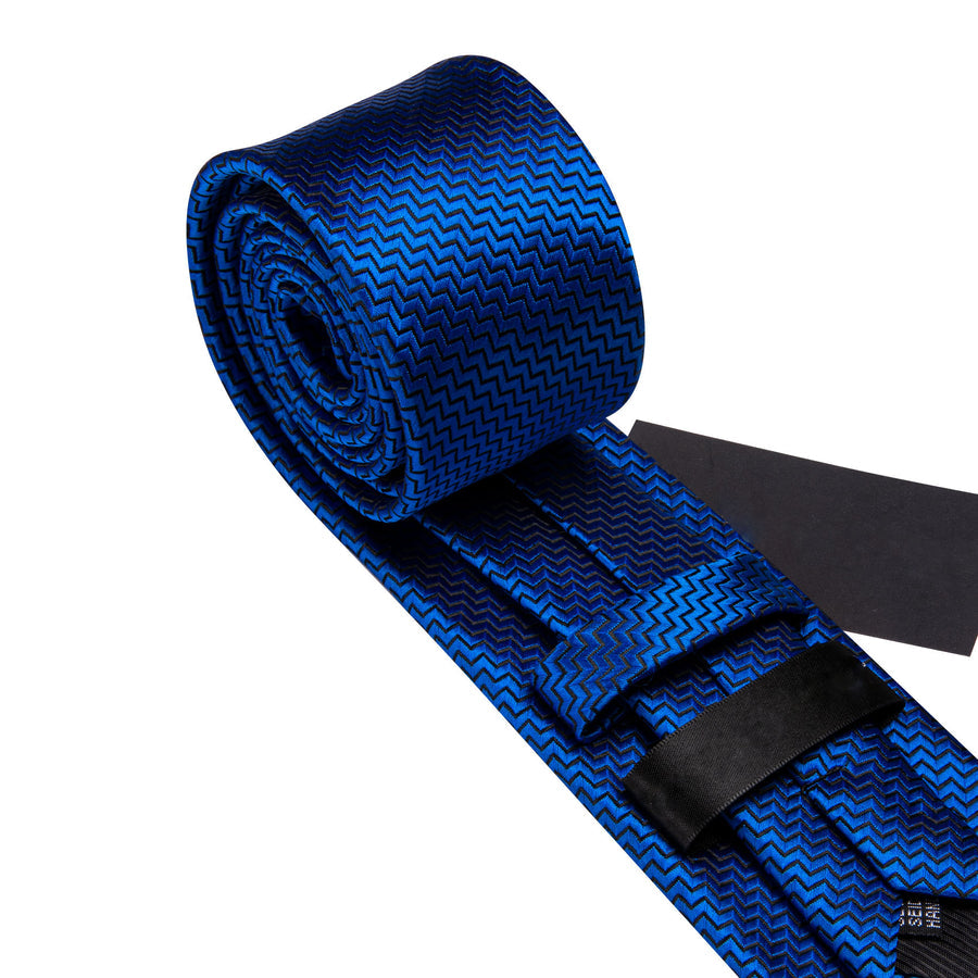 Pure Blue Ornament XL Silk Tie Set - GentCrest - View 6