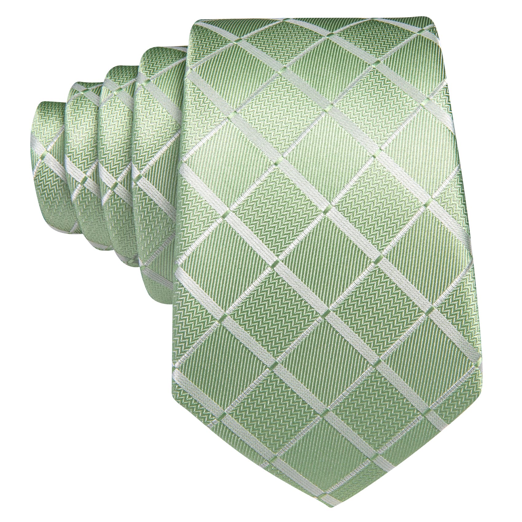 GentCrest Green Plaid Tie Hanky Cufflinks Set - Image 1