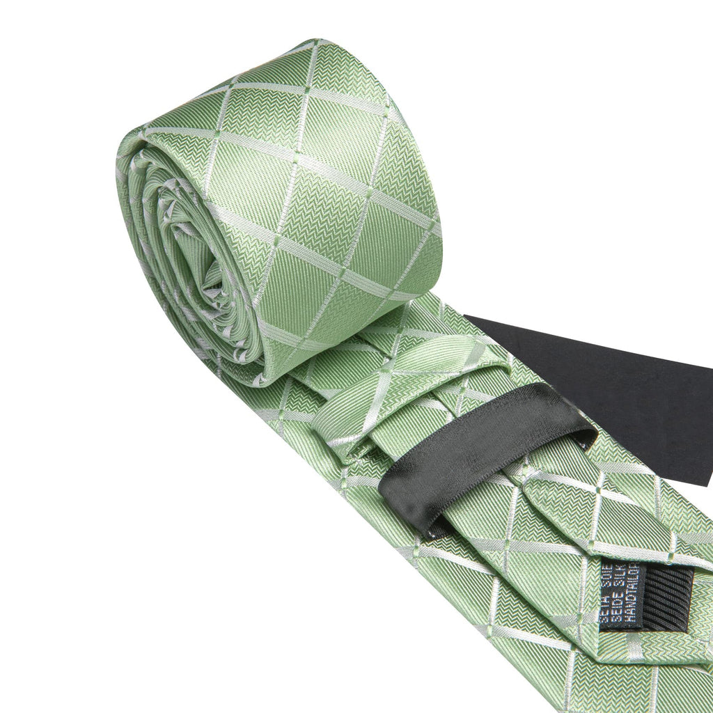 GentCrest Green Plaid Tie Hanky Cufflinks Set - Image 3