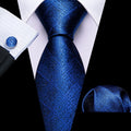 GentCrest Blue Plaid Tie Hanky Cufflinks Set - Image 1