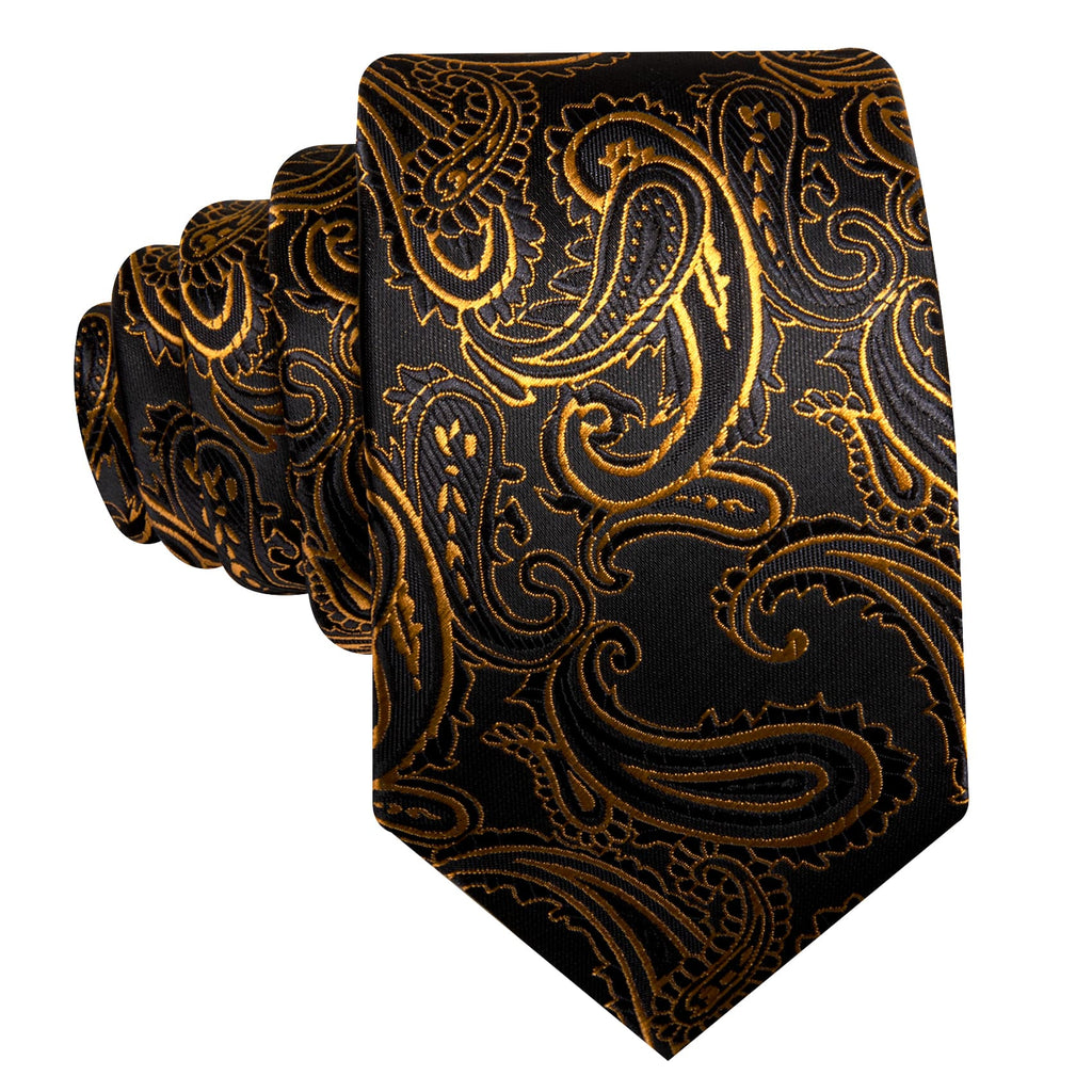 GentCrest Black Paisley Tie Hanky Cufflinks Set - Image 4