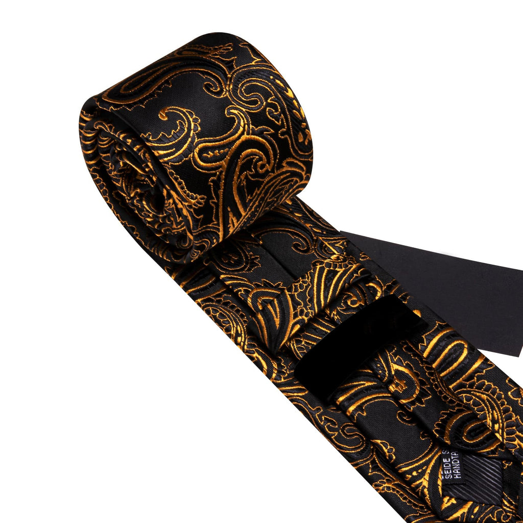 GentCrest Black Paisley Tie Hanky Cufflinks Set - Image 5