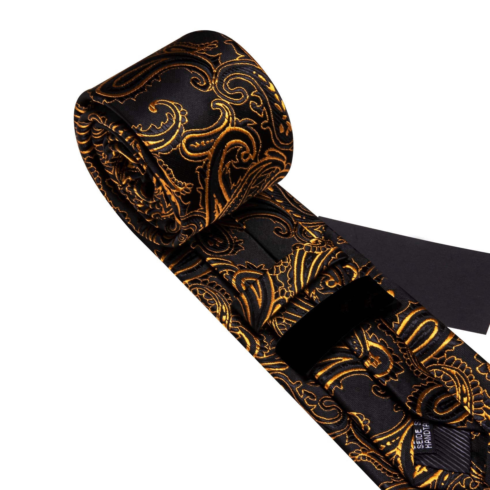 GentCrest Black Paisley Tie Hanky Cufflinks Set - Image 5