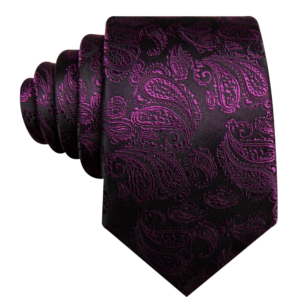 GentCrest Purple Paisley Tie Hanky Cufflinks Set - Image 4