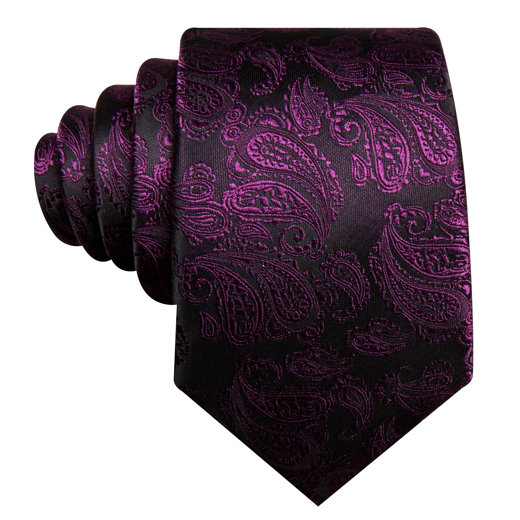 GentCrest Purple Paisley Tie Hanky Cufflinks Set - Image 4
