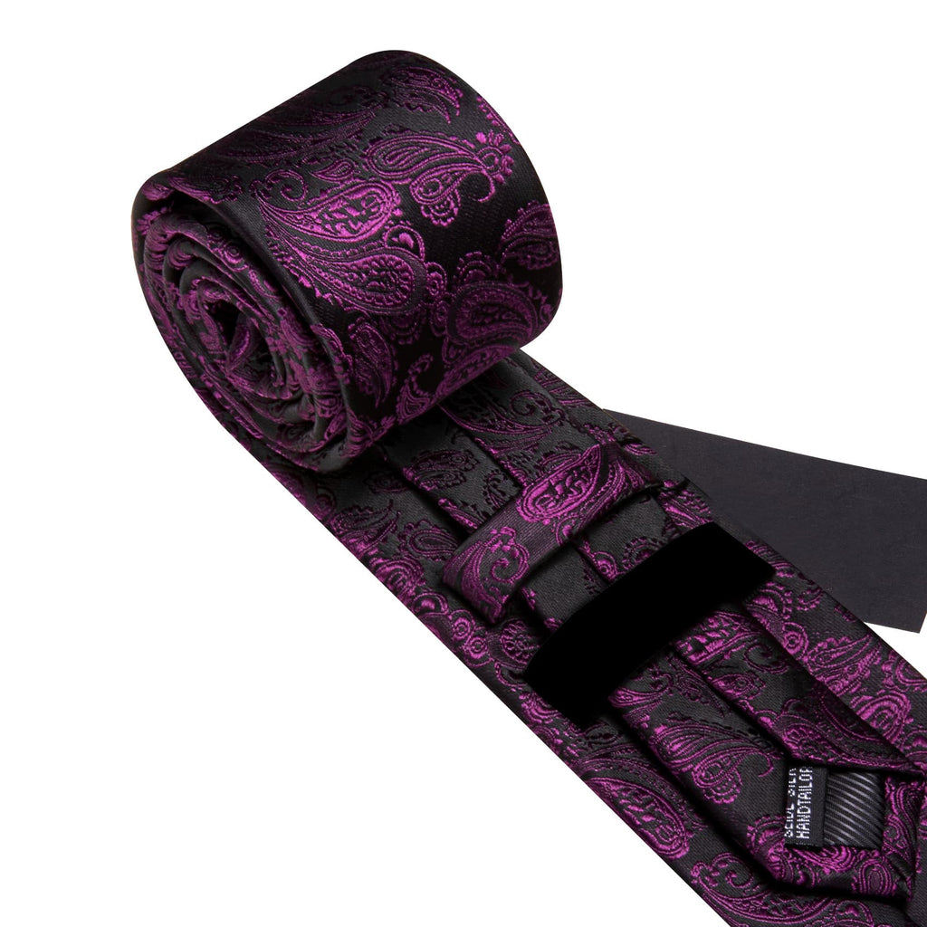 GentCrest Purple Paisley Tie Hanky Cufflinks Set - Image 5