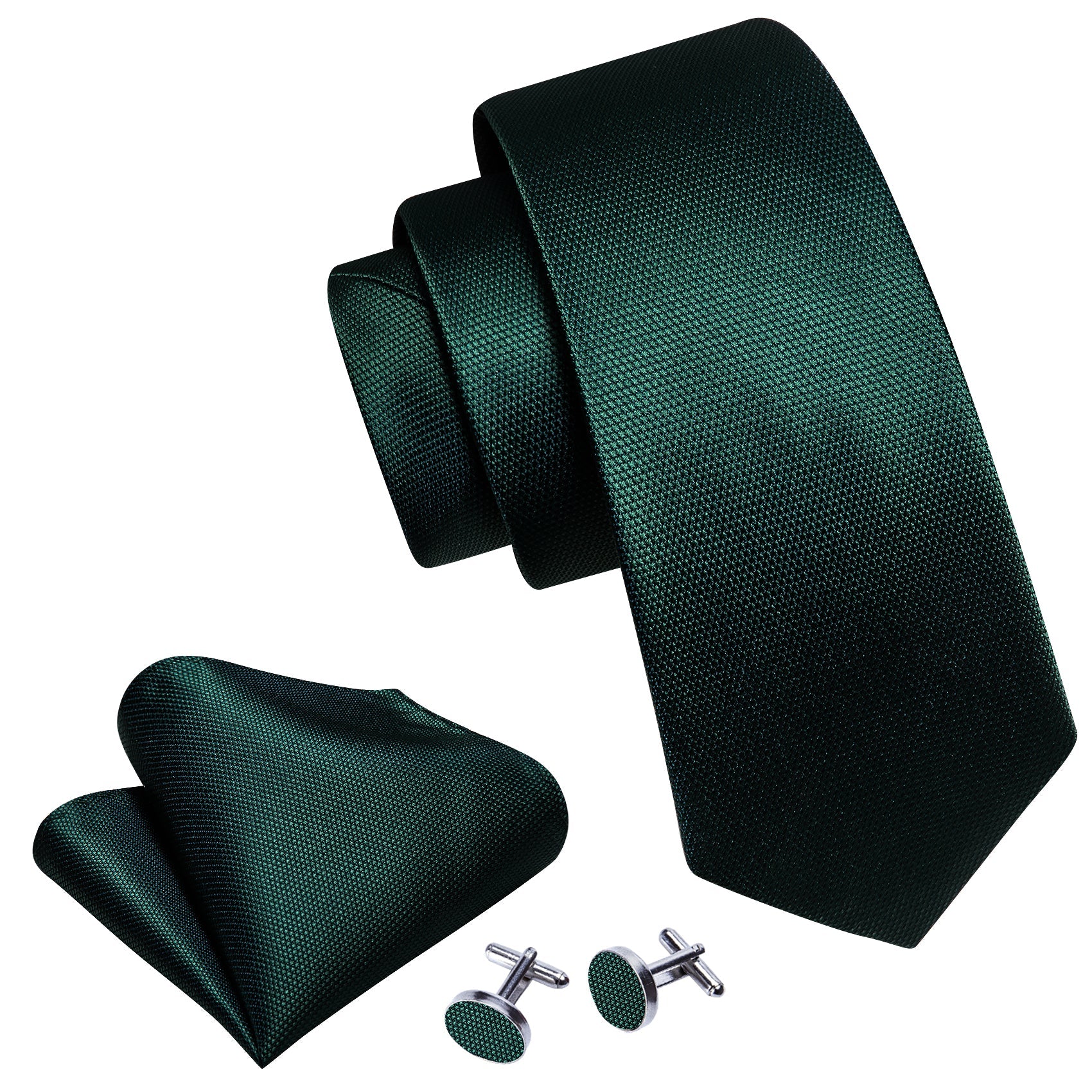 GentCrest Red Solid Tie Hanky Cufflinks Set - Image 2