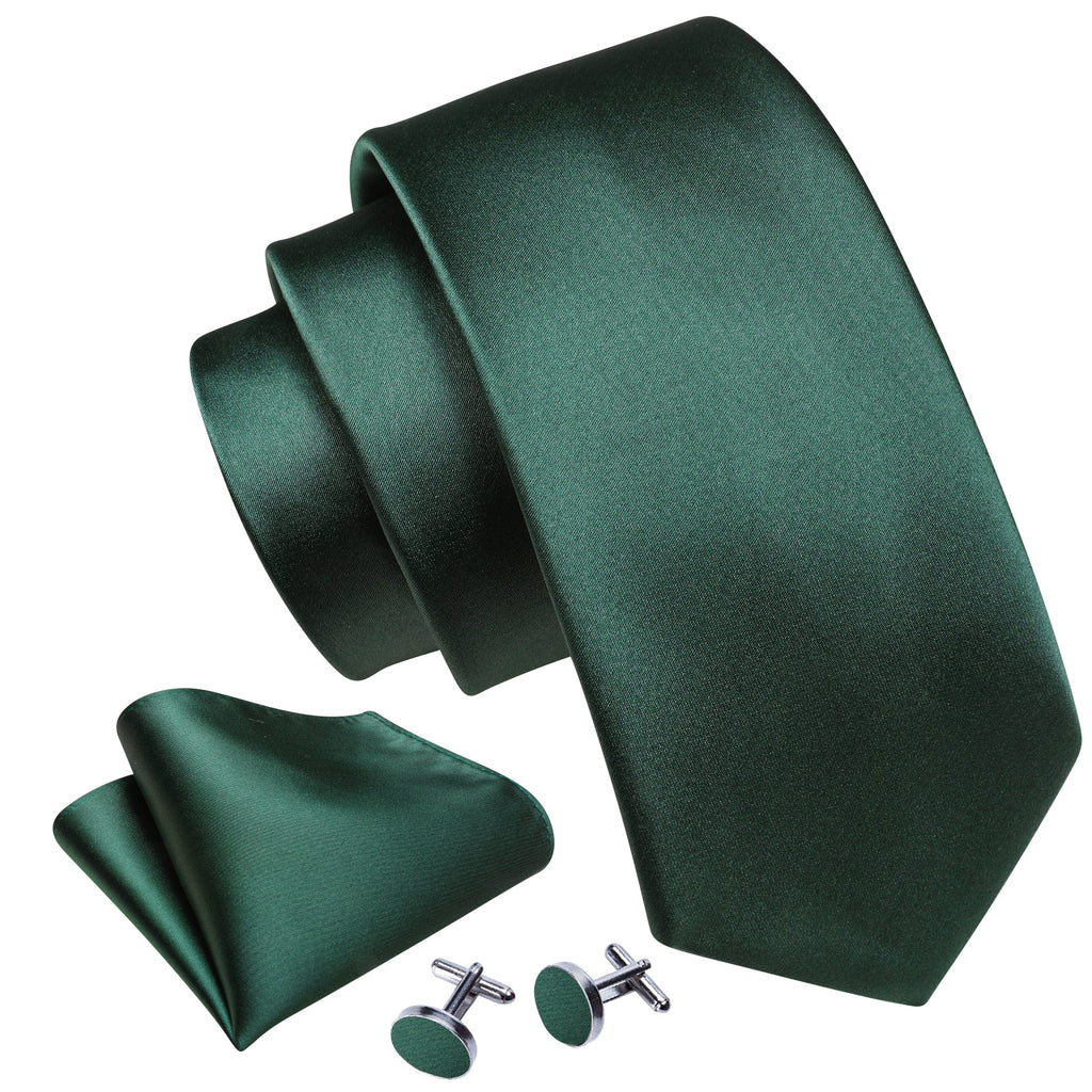 GentCrest Green Solid Tie Hanky Cufflinks Set - Image 2