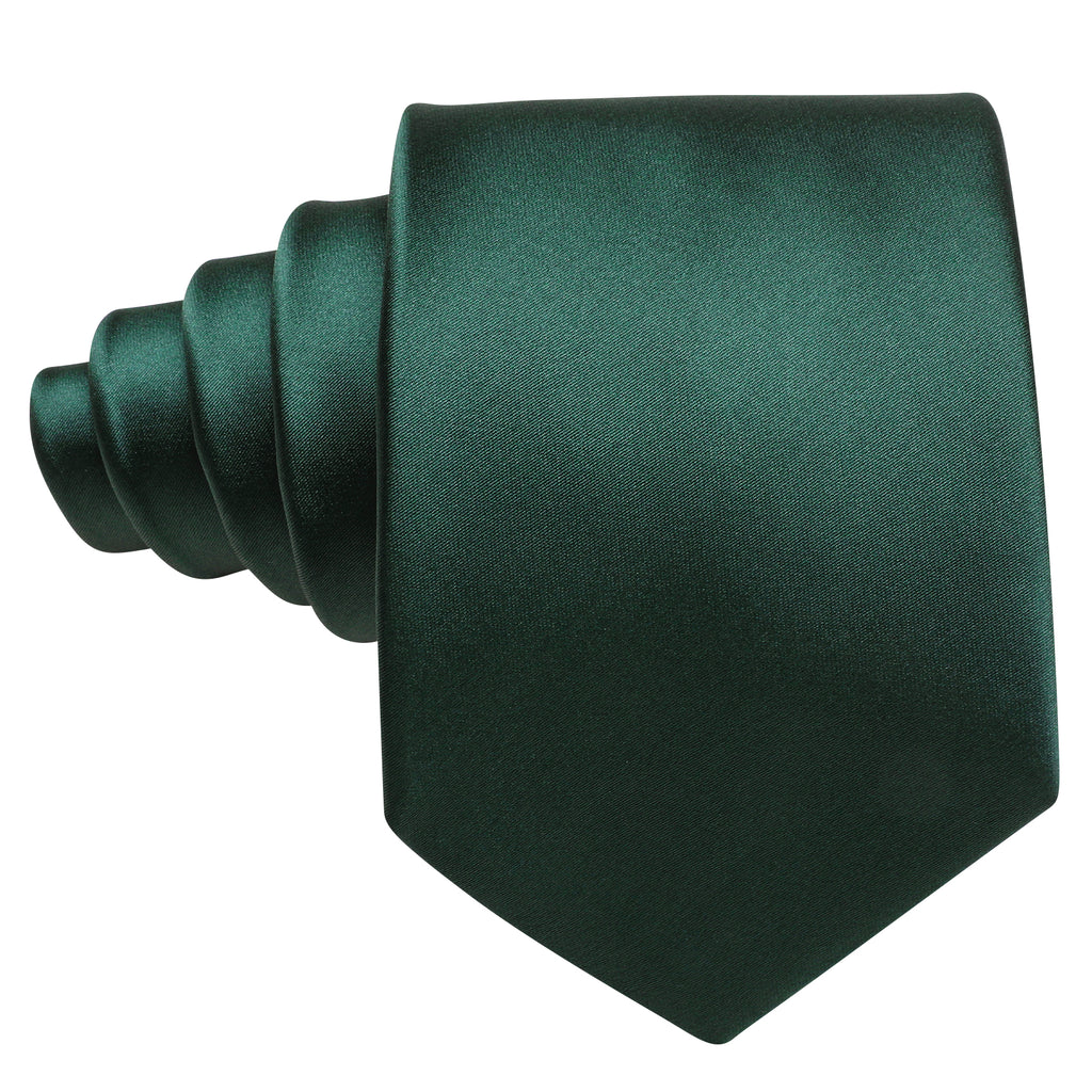 Emerald Green Solid Silk Tie Set - GentCrest - View 3