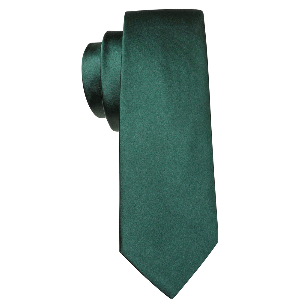 Emerald Green Solid Silk Tie Set - GentCrest - View 4