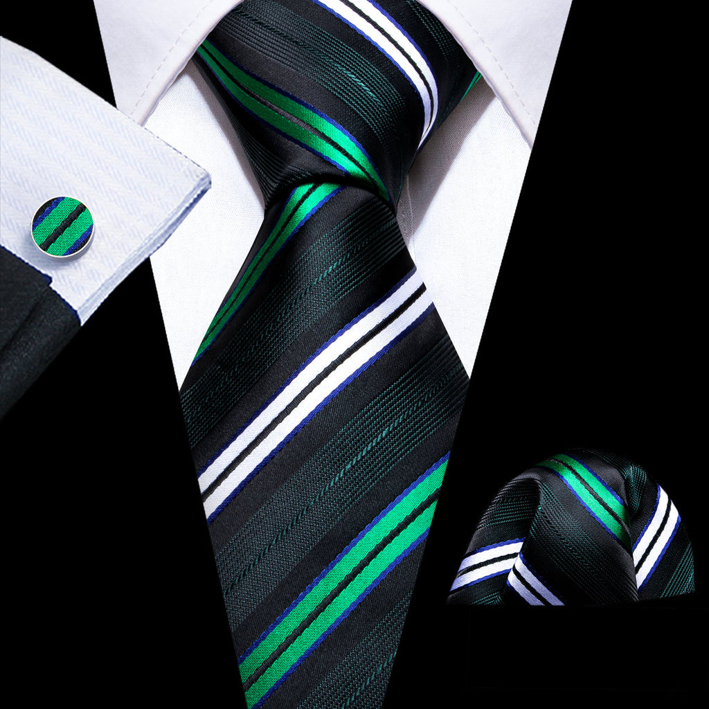 GentCrest Green Striped Tie Sets - Image 1
