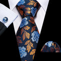 Golden Leaves Silk Tie Set - GentCrest