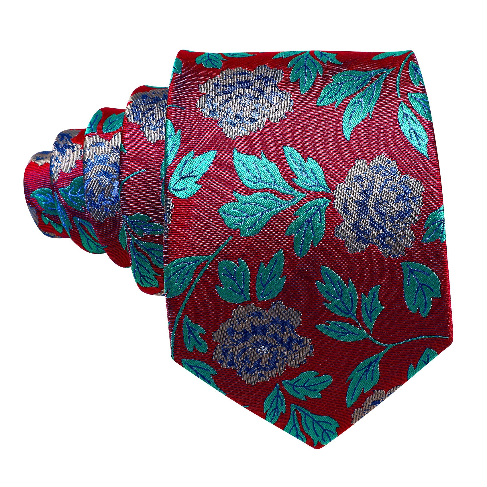 GentCrest Blue Floral Tie Hanky Cufflinks Set - Image 5