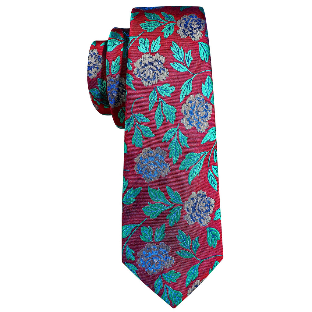 GentCrest Blue Floral Tie Hanky Cufflinks Set - Image 6