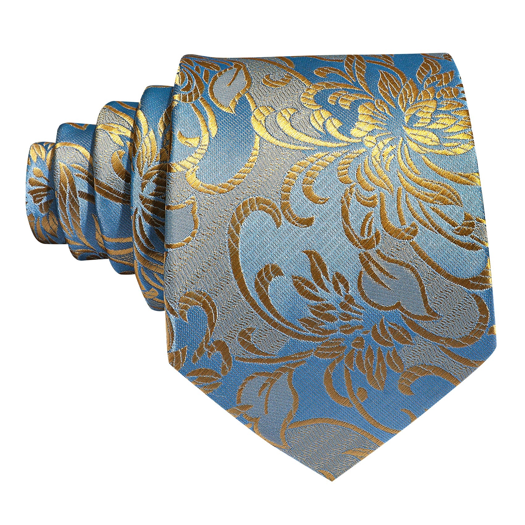 GentCrest Blue Floral Tie Hanky Cufflinks Set - Image 5