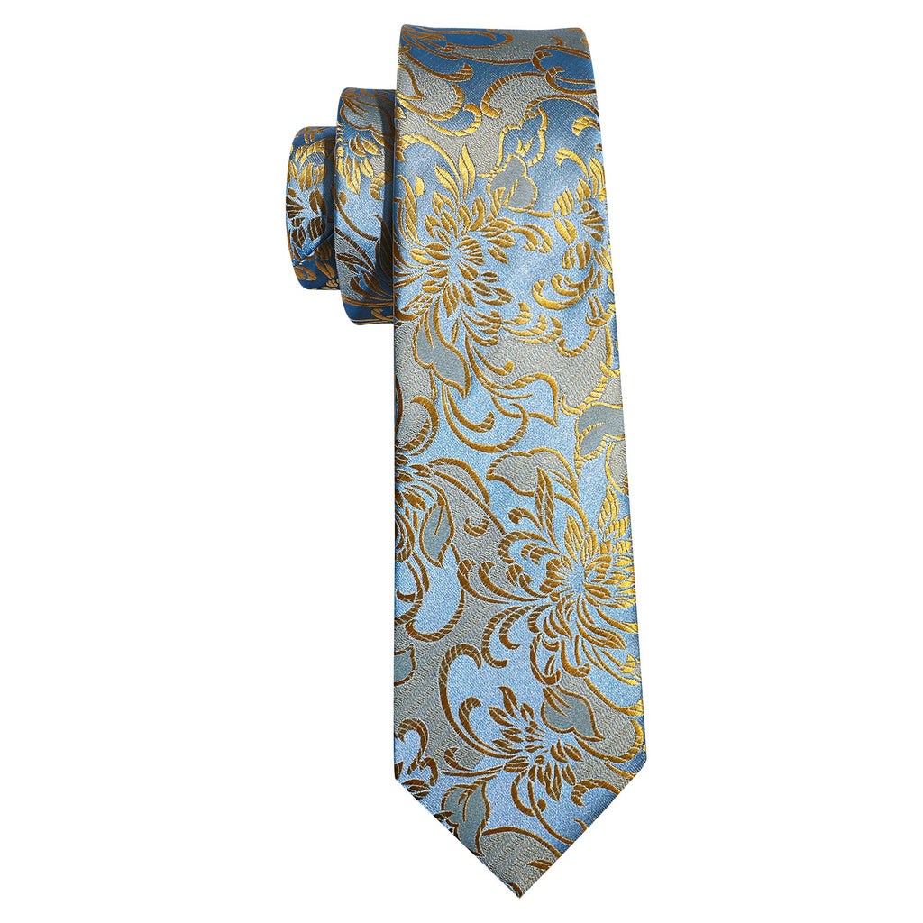 GentCrest Blue Floral Tie Hanky Cufflinks Set - Image 6