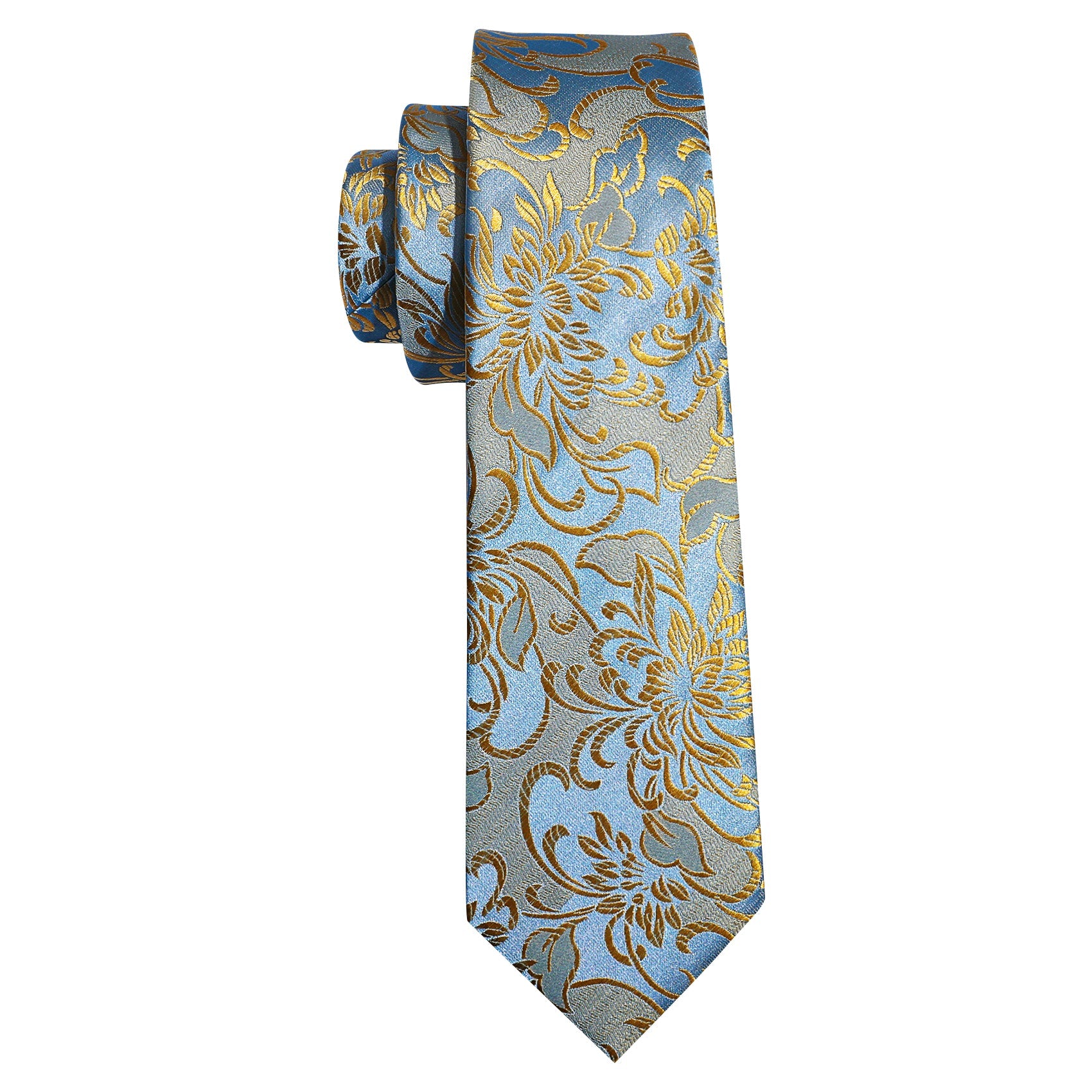 GentCrest Blue Floral Tie Hanky Cufflinks Set - Image 6