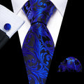 GentCrest Blue Paisley Tie Hanky Cufflinks Set - Image 1