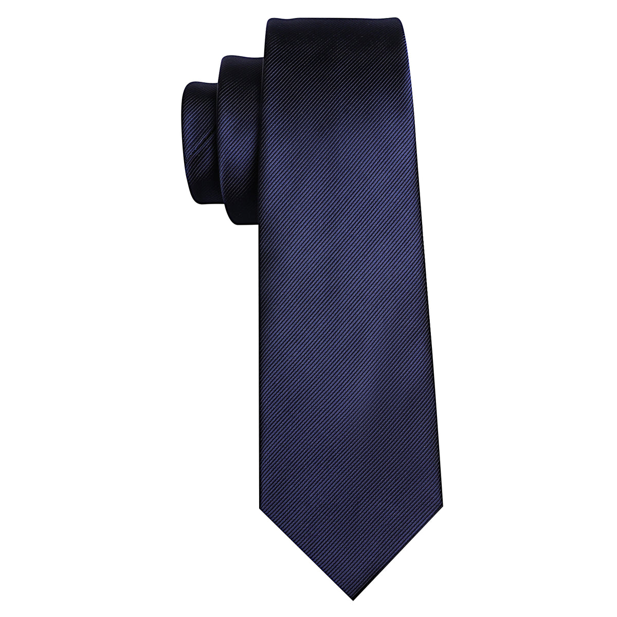 Deep Blue Solid Silk Tie Set - GentCrest - View 6