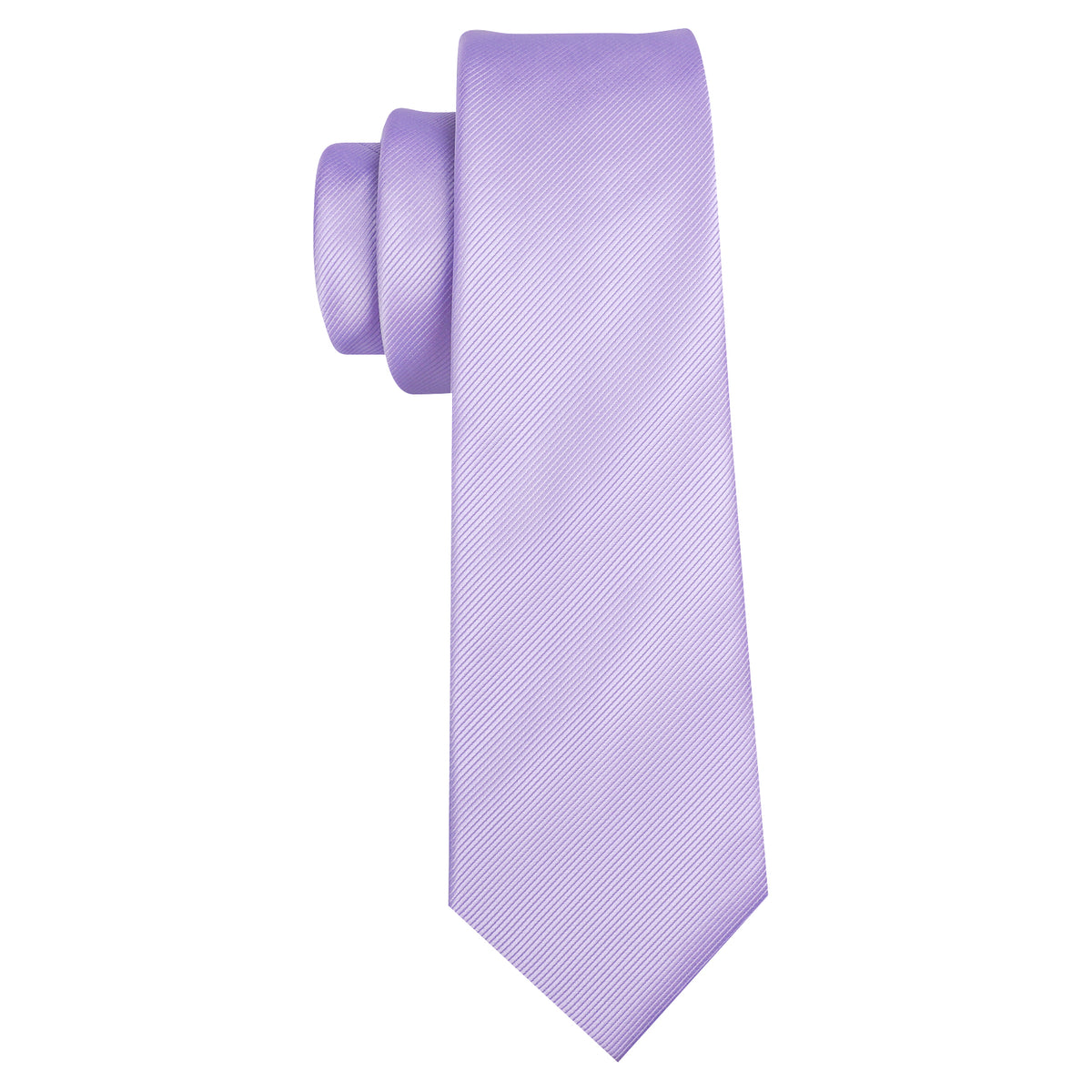 Purple Mist Violet Solid Silk Tie Set - GentCrest - View 6