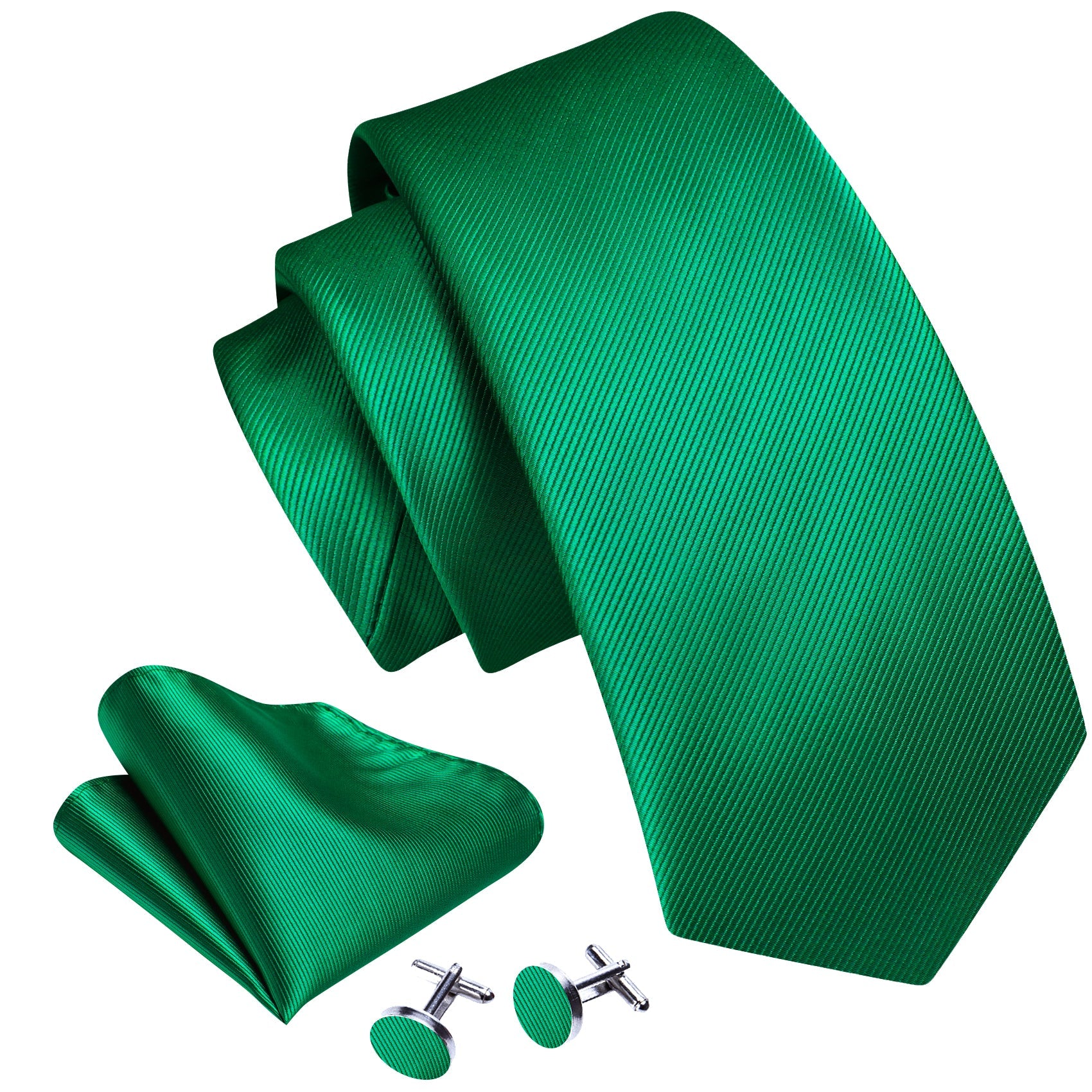 GentCrest Red Solid Tie Hanky Cufflinks Set - Image 2