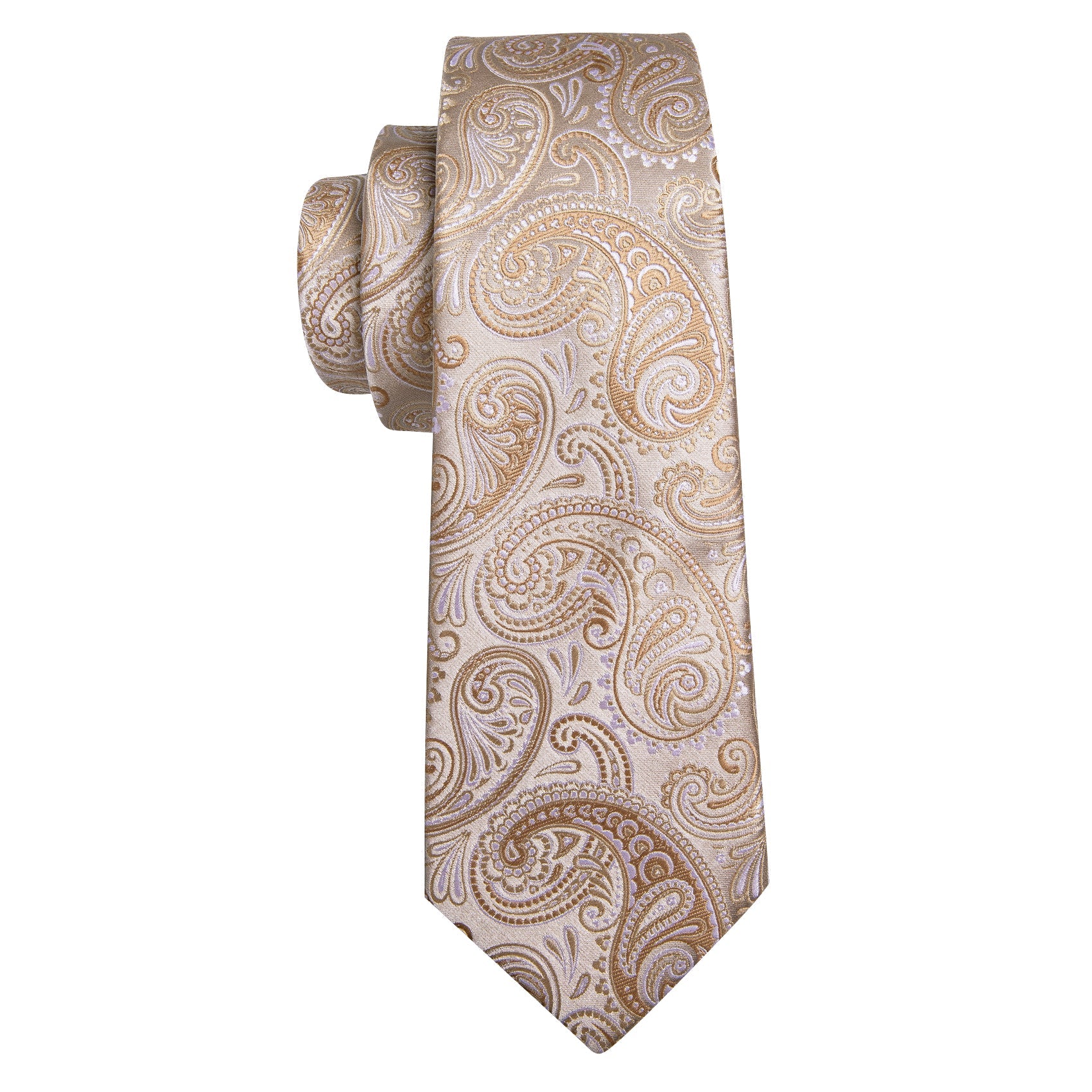 GentCrest Beige Paisley Tie Hanky Cufflinks Set - Image 3