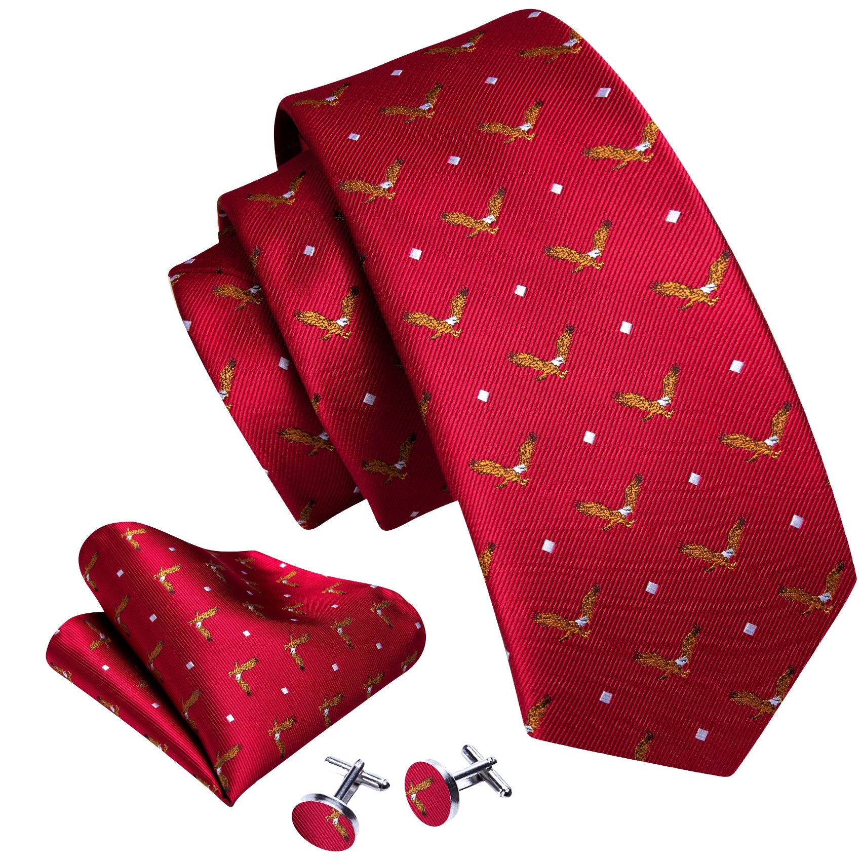 GentCrest Red Novelty Tie Hanky Cufflinks Set - Image 2