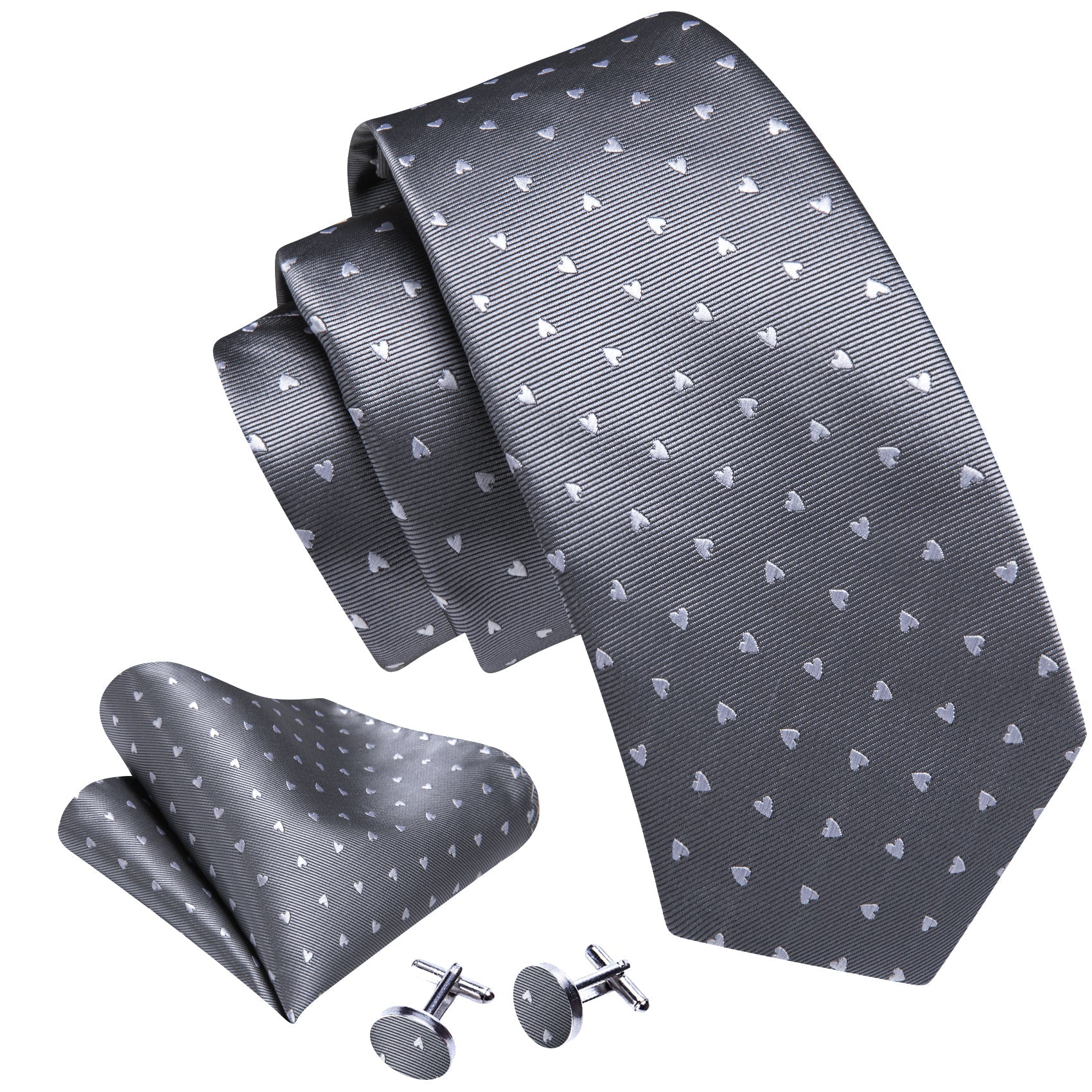GentCrest Grey Novelty Tie Hanky Cufflinks Set - Image 2