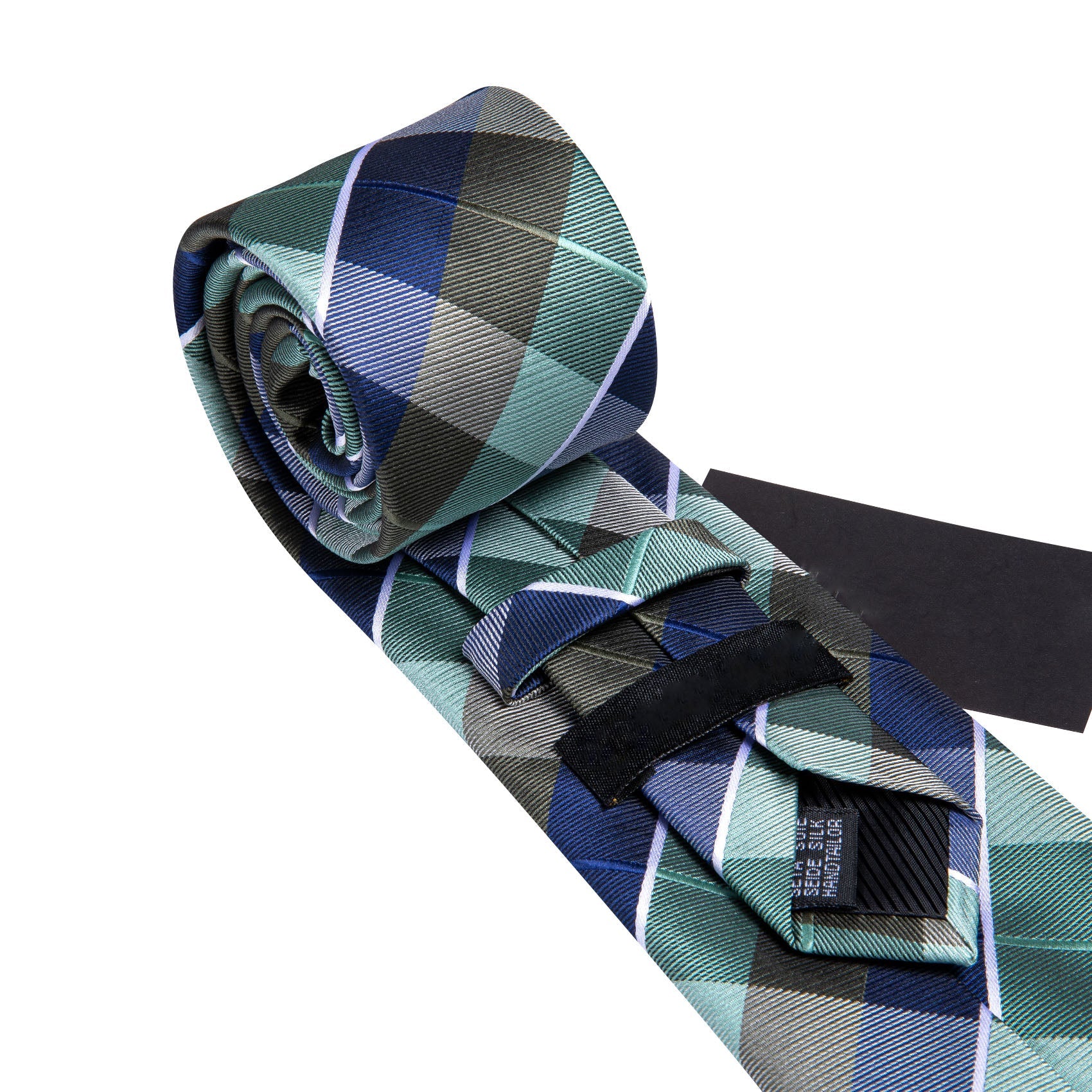 GentCrest Blue Plaid Tie Hanky Cufflinks Set - Image 5