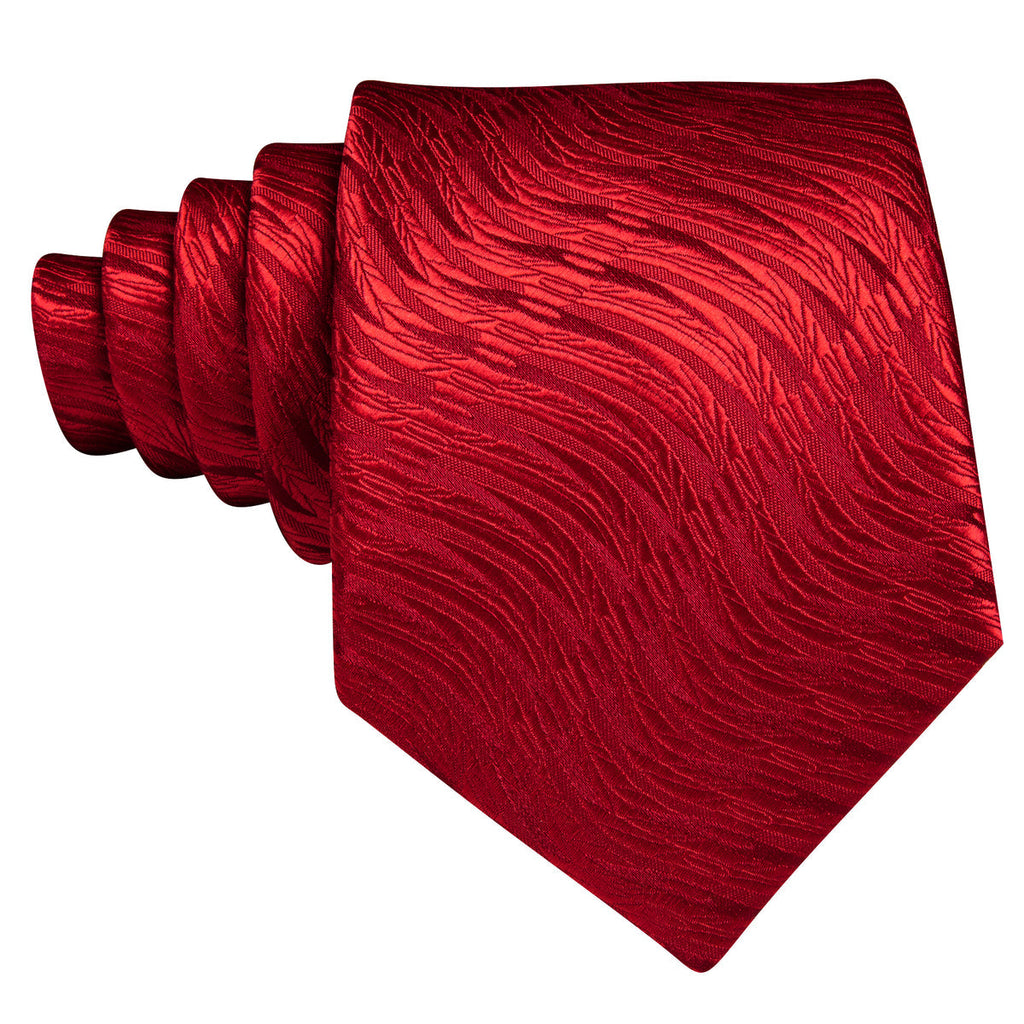 Red Wedding Novelty Silk Tie Set - GentCrest - View 6