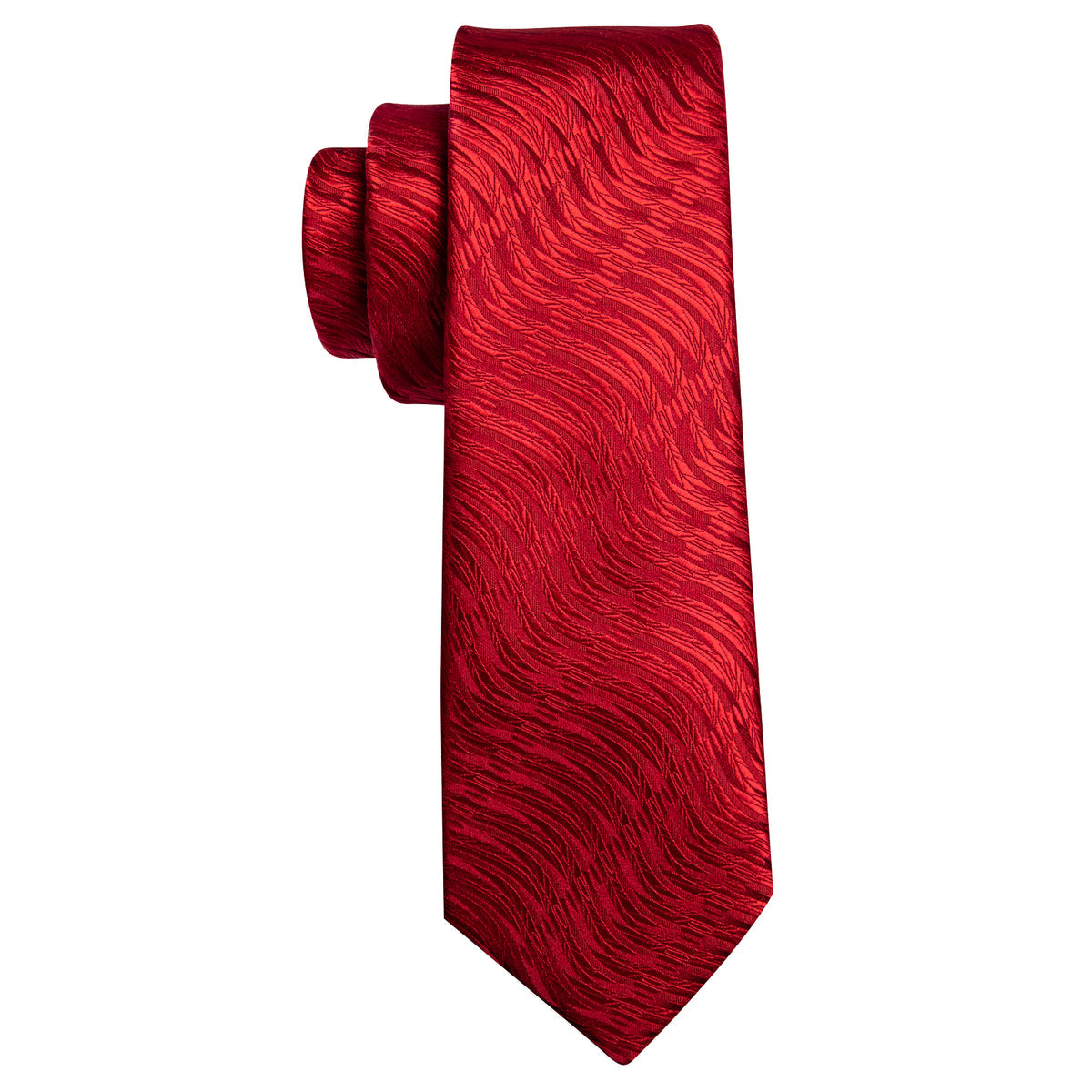 Red Wedding Novelty Silk Tie Set - GentCrest - View 3