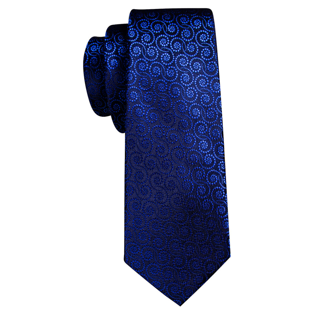 Navy Blue Novetly Silk Tie Set - GentCrest - View 5