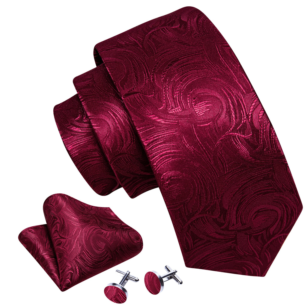 Fire Brick Paisley Silk Tie Set - GentCrest - View 4