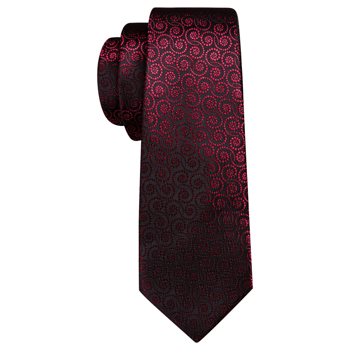 Red Novelty Floral Silk Tie Set - GentCrest - View 4
