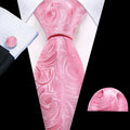 Pink Paisley Silk Tie Set - GentCrest