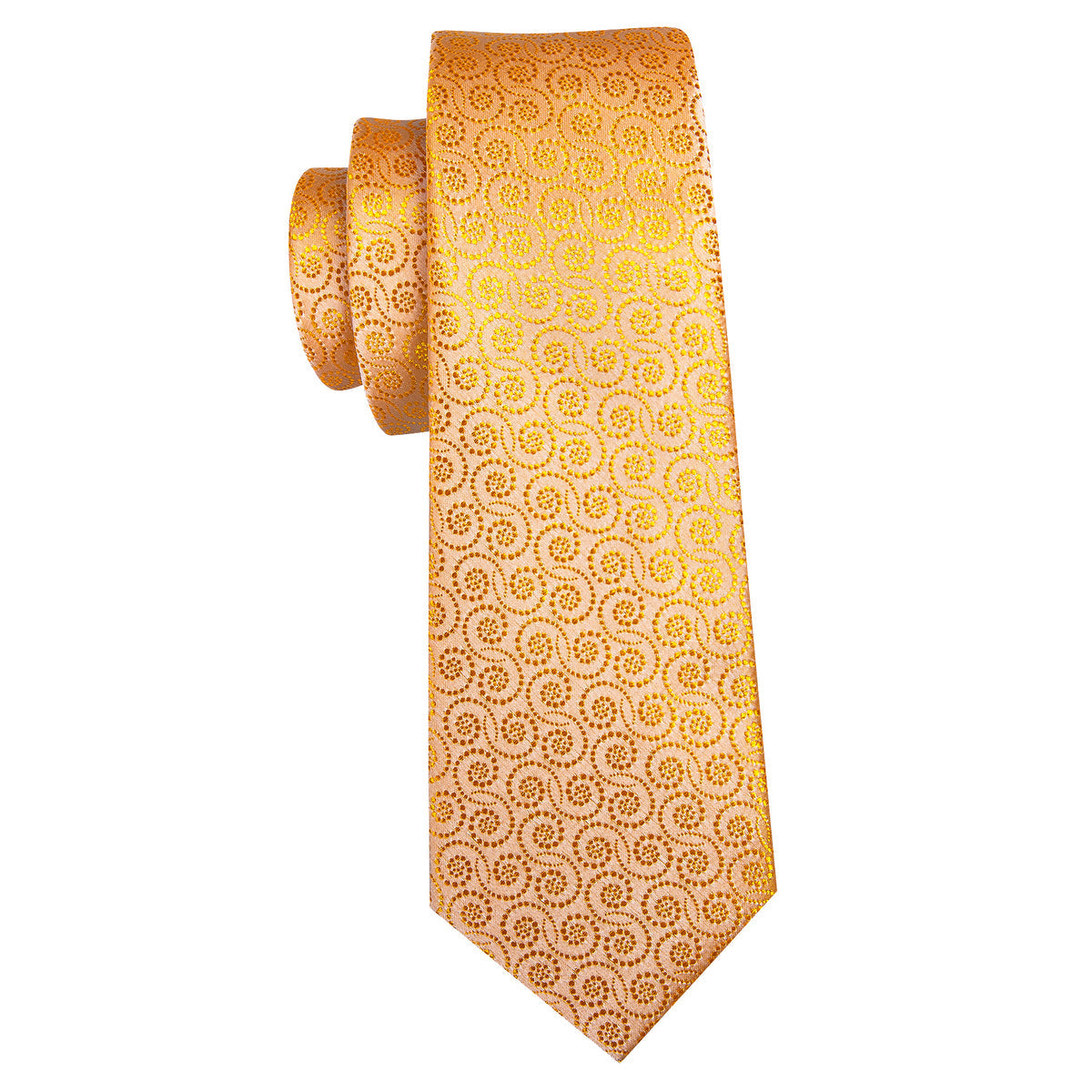 Gold Yellow Floral Silk Tie Set - GentCrest - View 6