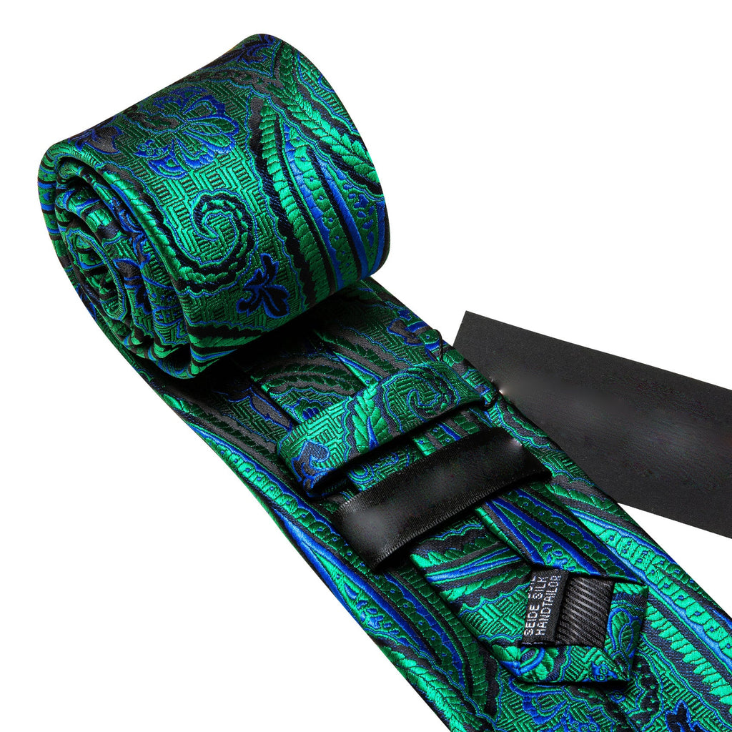 GentCrest Blue Paisley Tie Hanky Cufflinks Set - Image 7